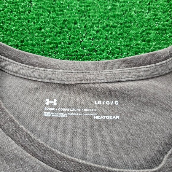 Under Armour Tshirt Mens Large Gray Short Sleeve HeatGear Activewear Gym Workout - Picture 5 of 6